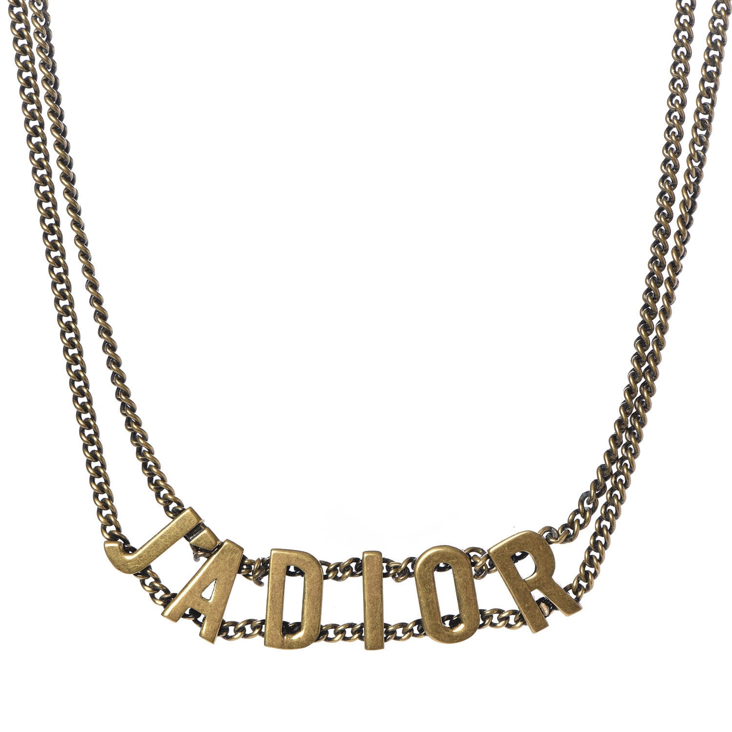 Christian Dior Metal J'Adior Choker Necklace Aged Gold 1 of 4