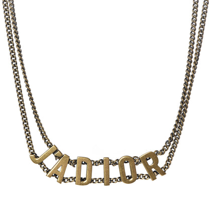 Christian Dior Metal J'Adior Choker Necklace Aged Gold 1 of 4