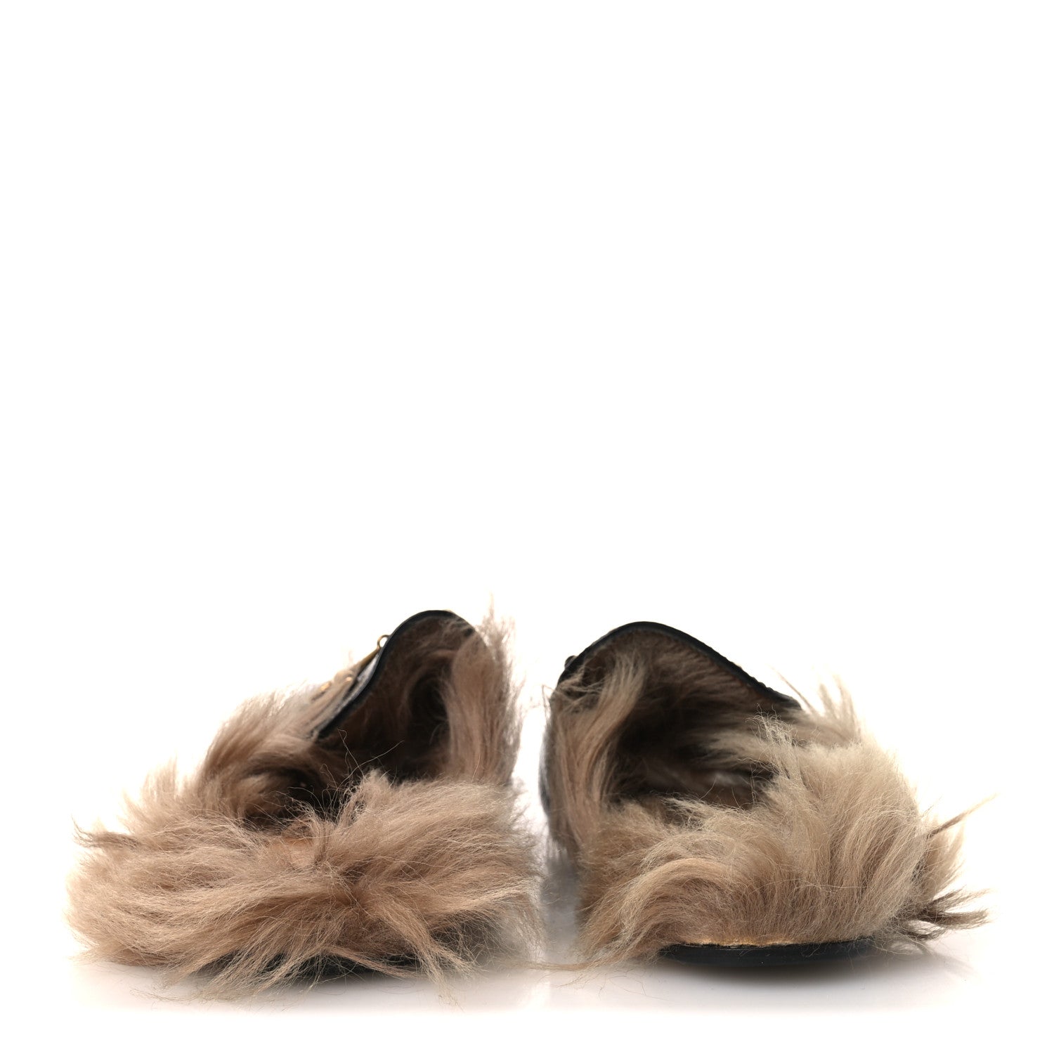 Gucci Patent Fur Womens Princetown Slippers 36 Black Natural 6 of 10