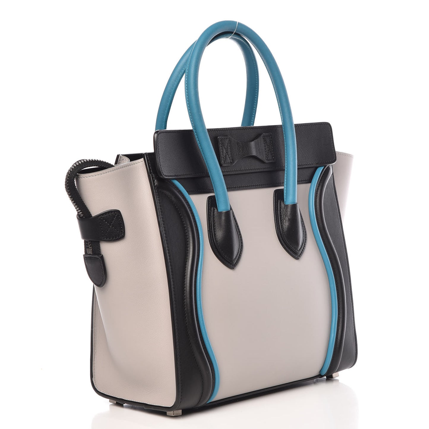 Smooth Calfskin Micro Tri-Color Luggage Turquoise