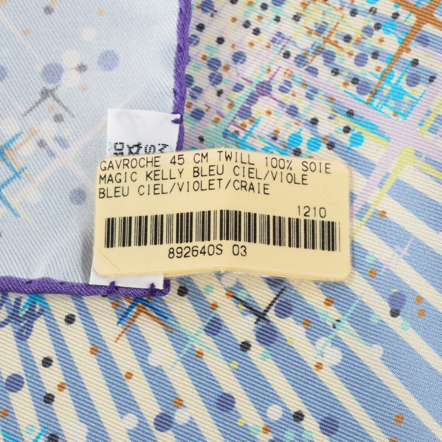 Hermes Silk Magic Kelly Scarf 90 Bleu Ceil Violet Craie 5 of 8