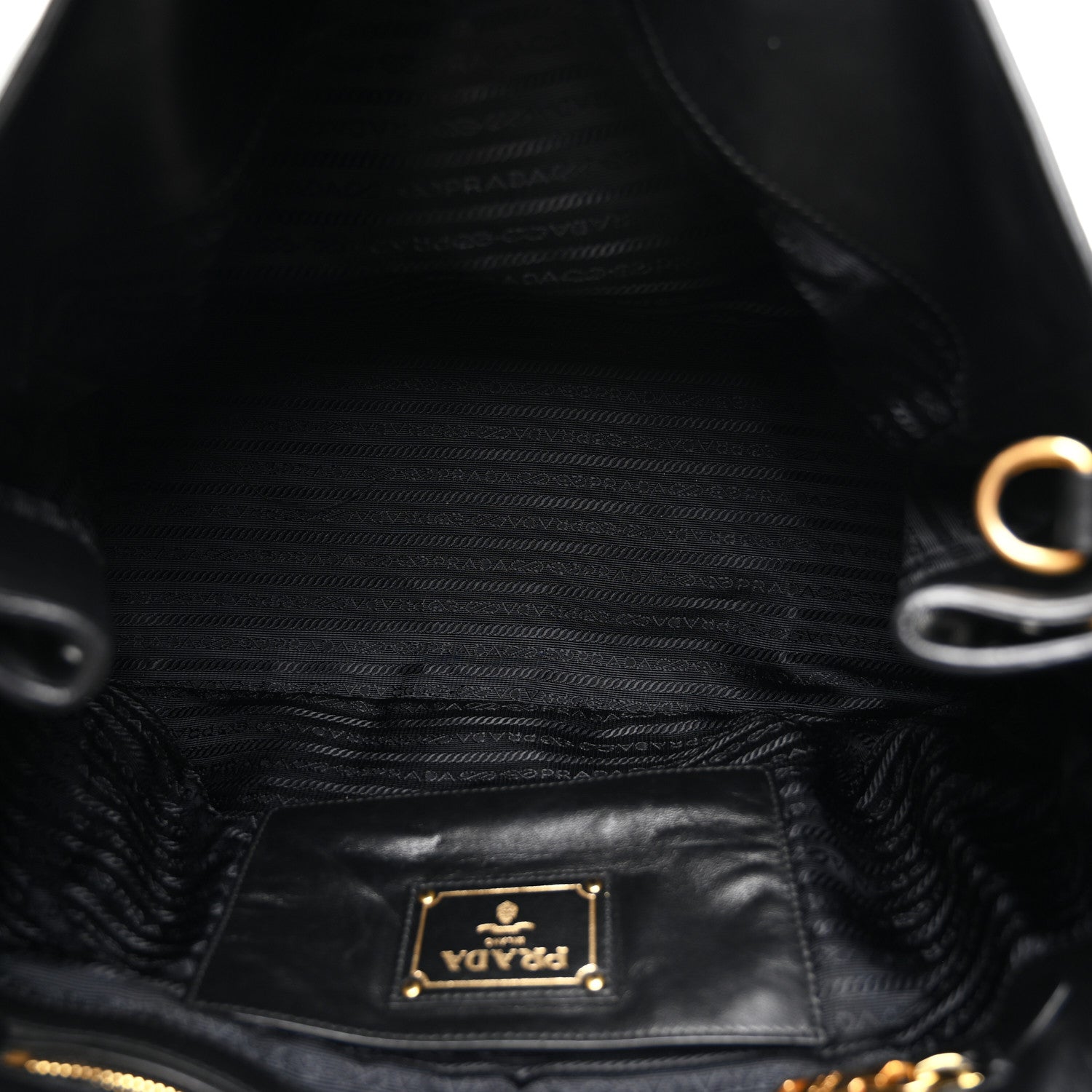 Prada Soft Calf Shopping Tote Black 5 of 10