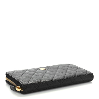 Chanel Caviar Quilted Large Zip Around Wallet Black 4 of 10