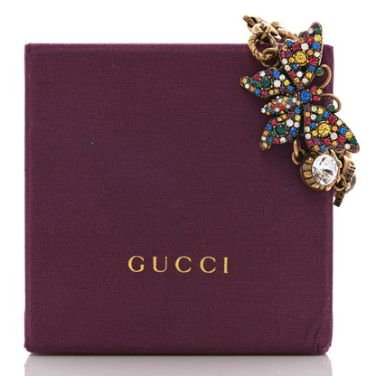 Gucci Crystal Butterfly Bracelet Aged Gold Multicolor 6 of 6