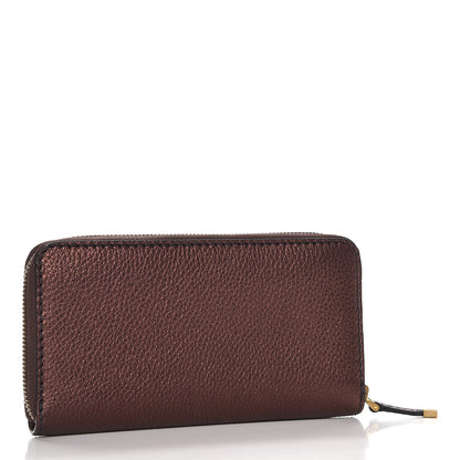 Christian Dior Metallic Calfskin J'adior Voyageur Wallet Noisette 3 of 7