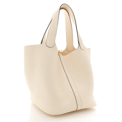 Hermes Taurillon Clemence Picotin Lock 22 MM Nata 3 of 12