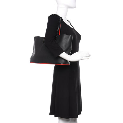 Christian Louboutin Calfskin Spikes Small East West Cabata Tote Black 2 of 13
