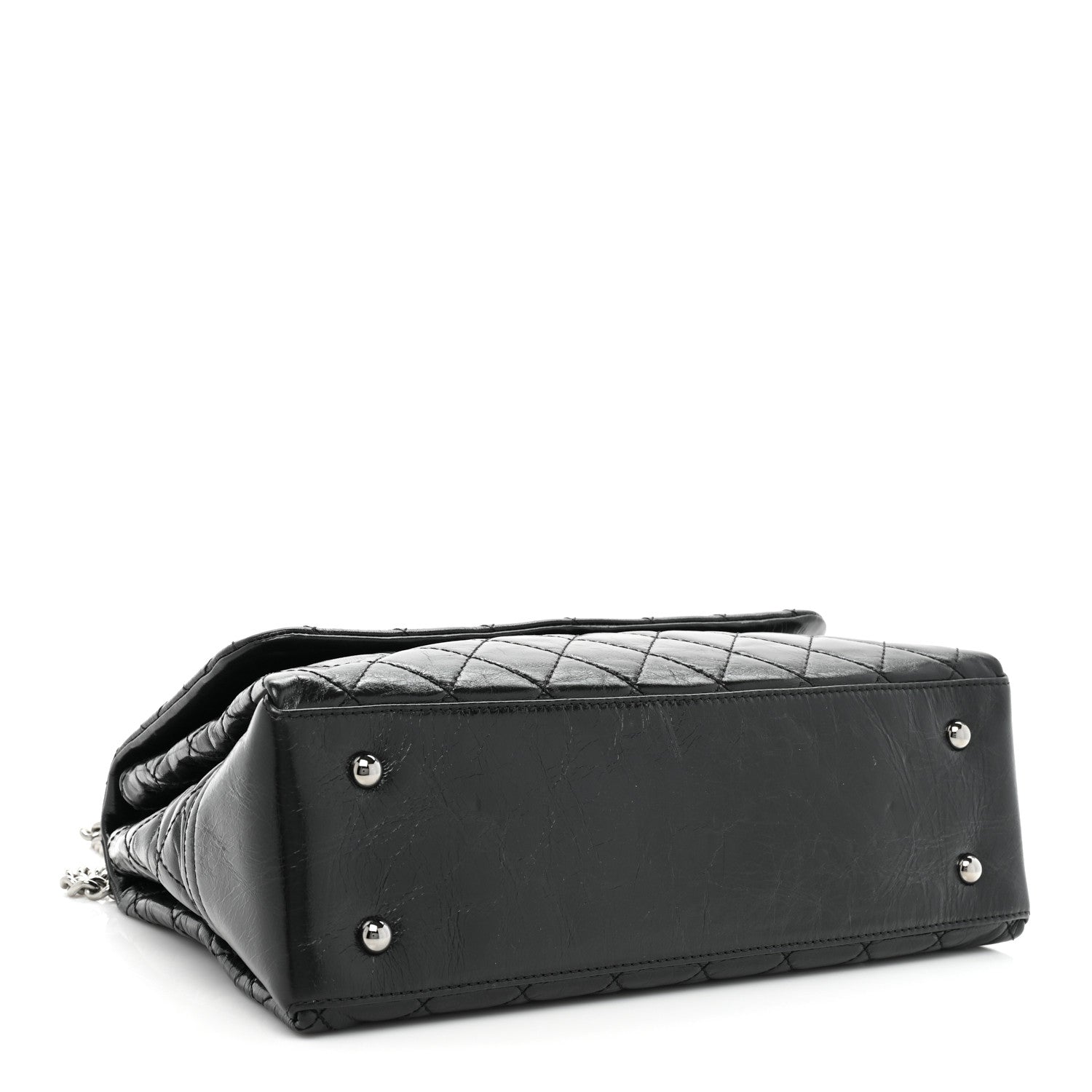Chanel Glazed Calfskin Quilted Large Lady Pearly Flap Black 4 of 14