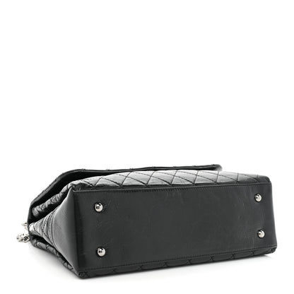 Chanel Glazed Calfskin Quilted Large Lady Pearly Flap Black 4 of 14