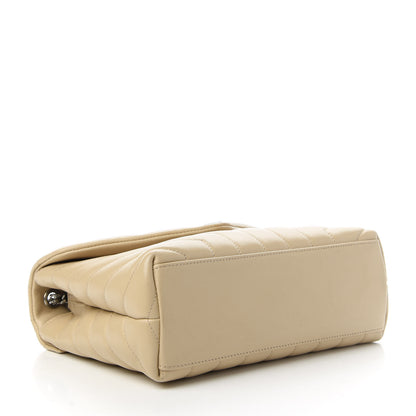 Saint Laurent Calfskin Y Quilted Monogram Small Loulou Chain Satchel Nude Powder 4 of 10
