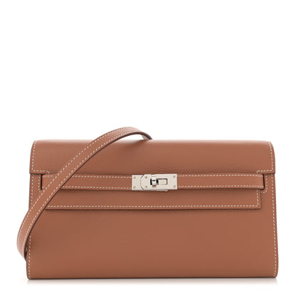 Hermes Evercolor Kelly Wallet To Go Gold 1 of 11