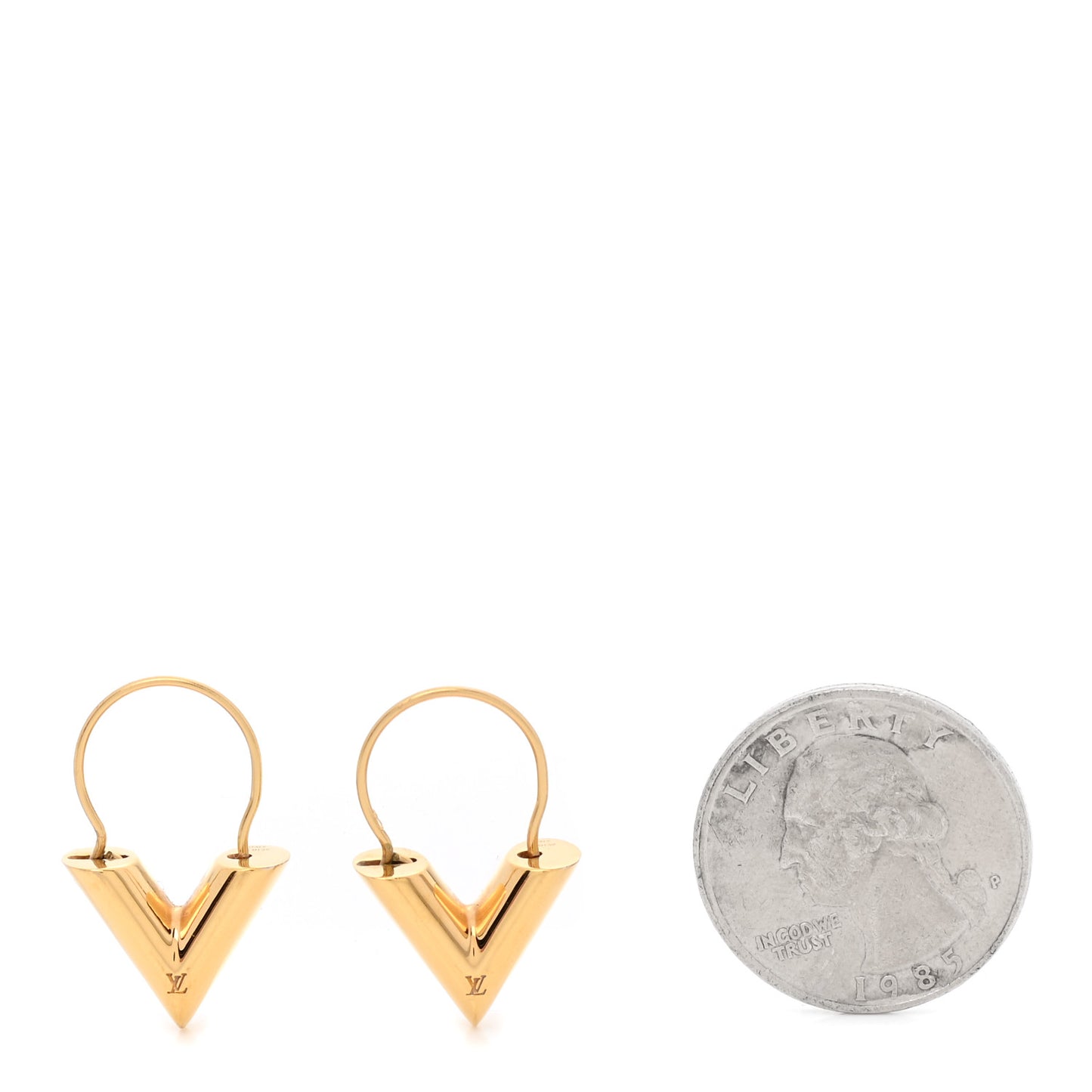 Brass Essential V Hoop Earrings Gold