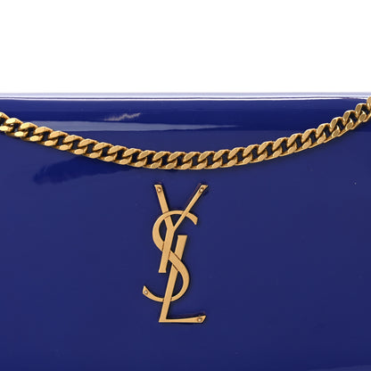 Saint Laurent Patent Calfskin Monogram Kate Wallet On Chain Royal Blue 8 of 11
