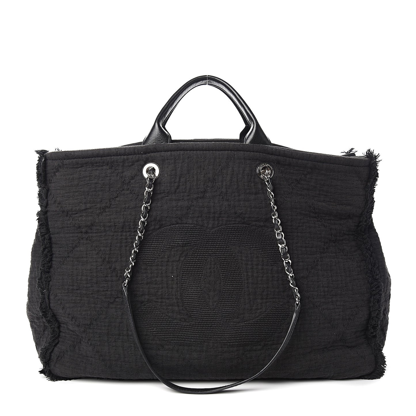 Canvas Extra Large Double Face Shopping Tote Black