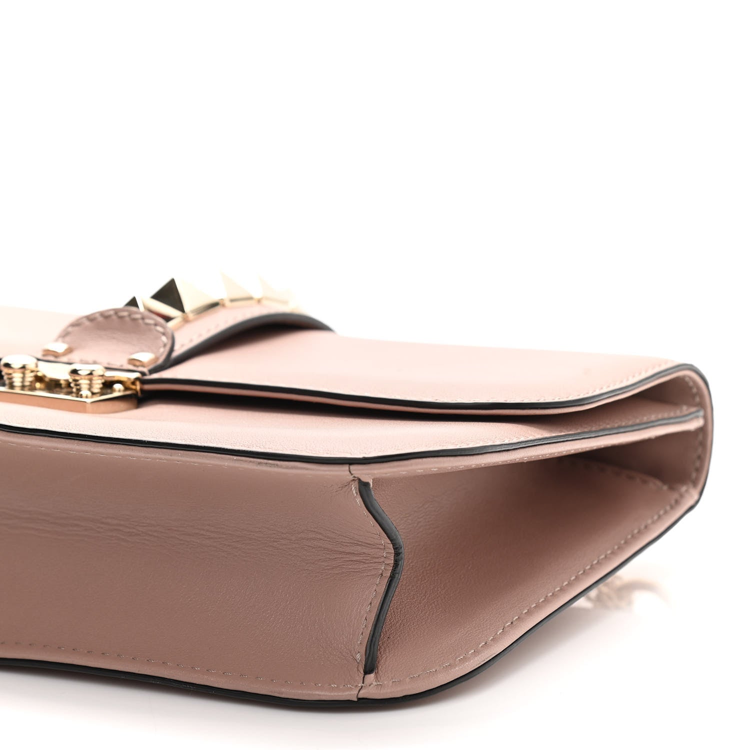 Valentino Garavani Vitello Medium Glam Lock Rockstud Flap Poudre 10 of 10