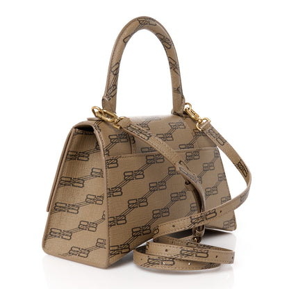Balenciaga Coated Canvas BB Monogram Small Hourglass Top Handle Bag Beige Brown 3 of 11
