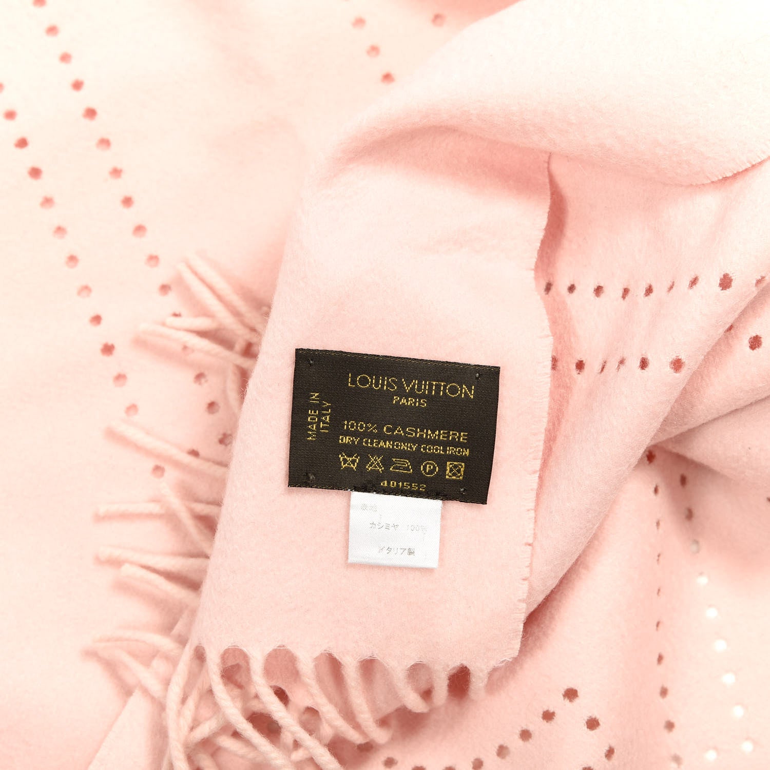 Louis Vuitton Cashmere Perforated Scarf Pink 3 of 3