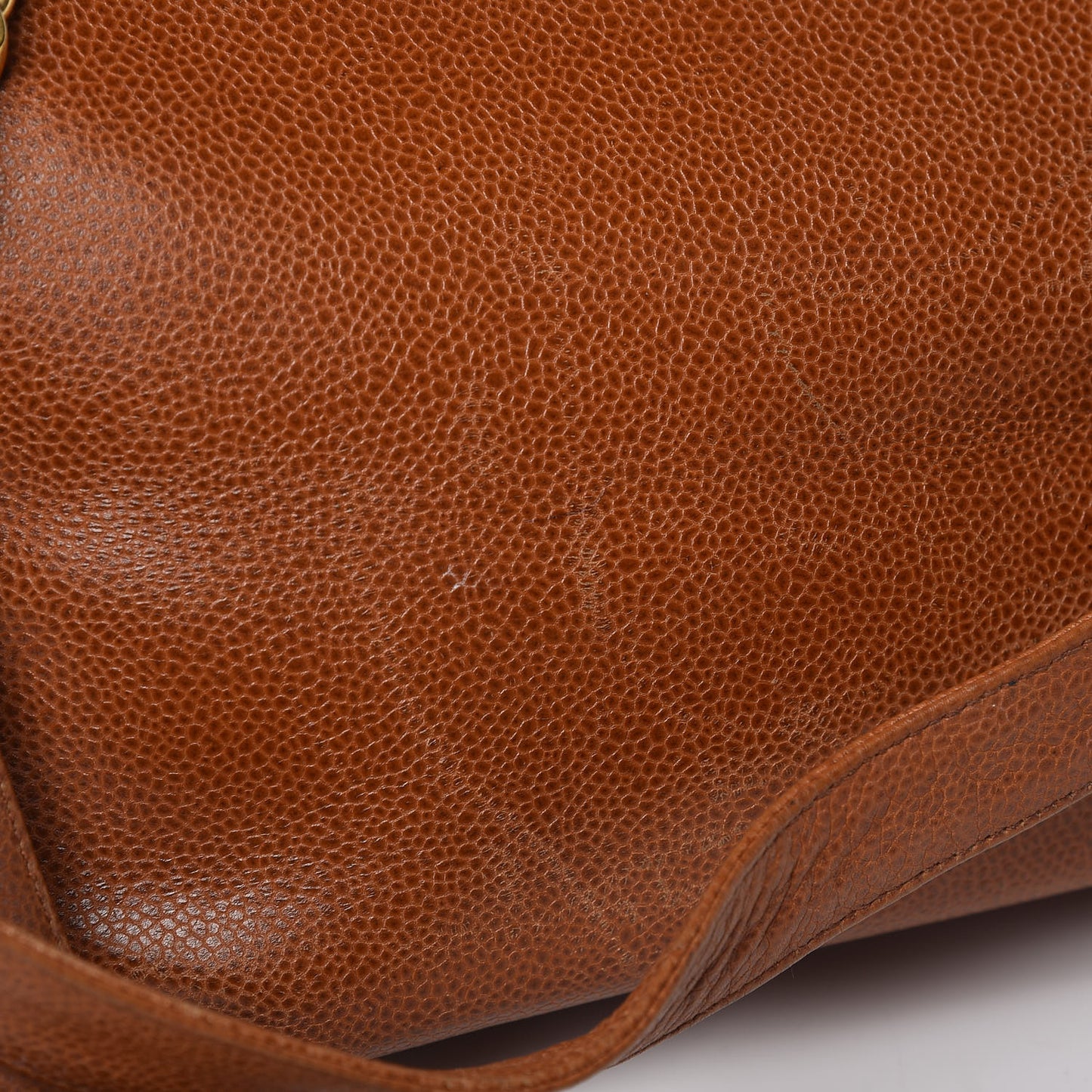 Caviar Flap Shoulder Bag Brown