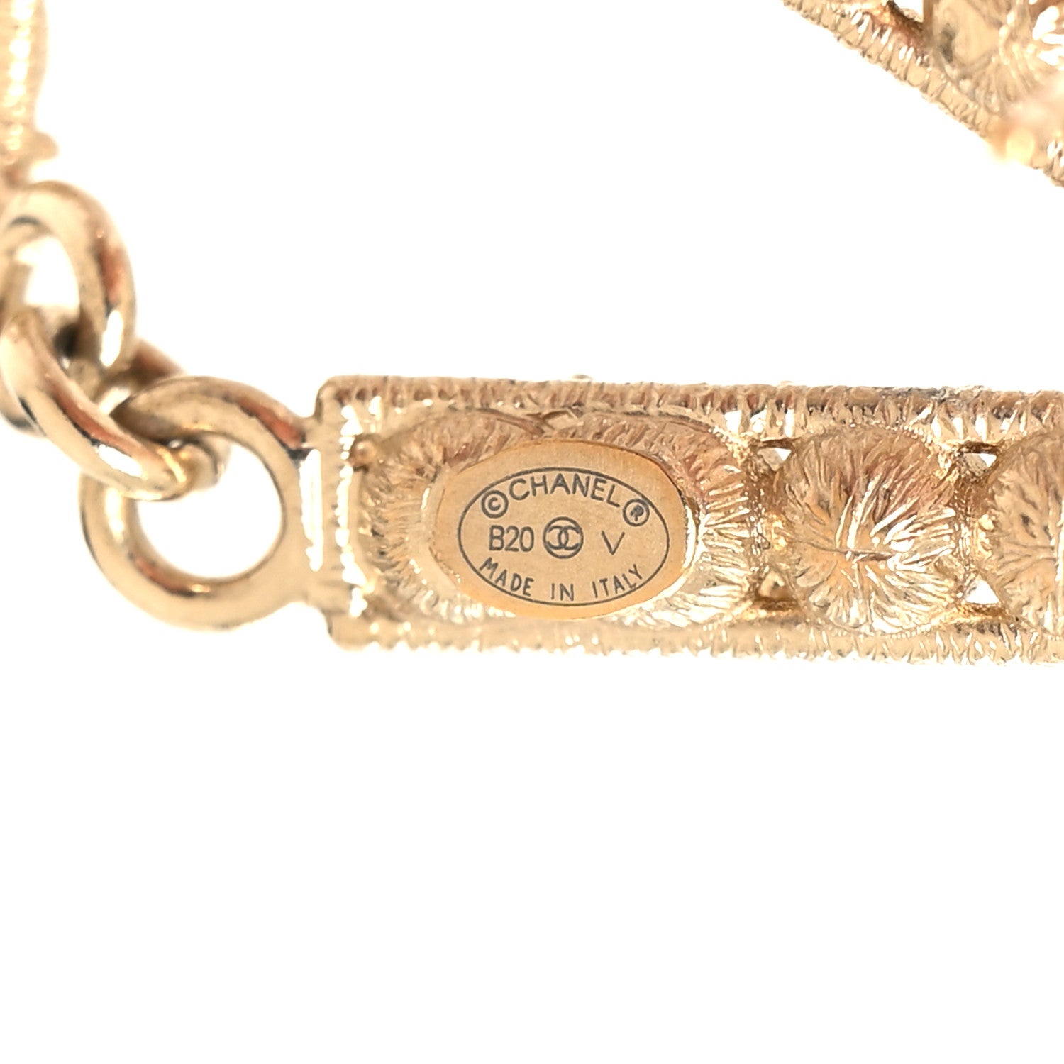 Chanel Crystal Cha-Nel Logo Drop Earrings Gold 4 of 5