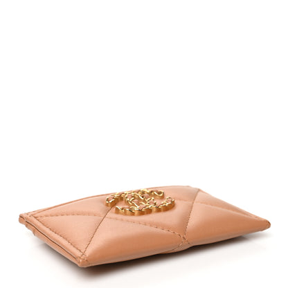 Chanel Lambskin Quilted Chanel 19 Card Holder Brown 4 of 9