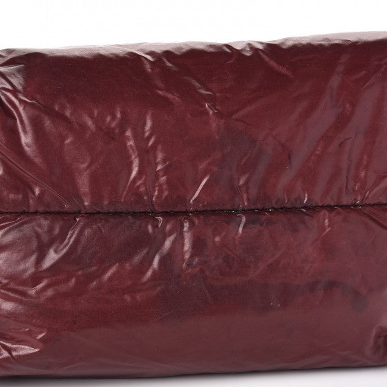 Nylon Quilted Coco Cocoon Medium Reversible Tote Black Red