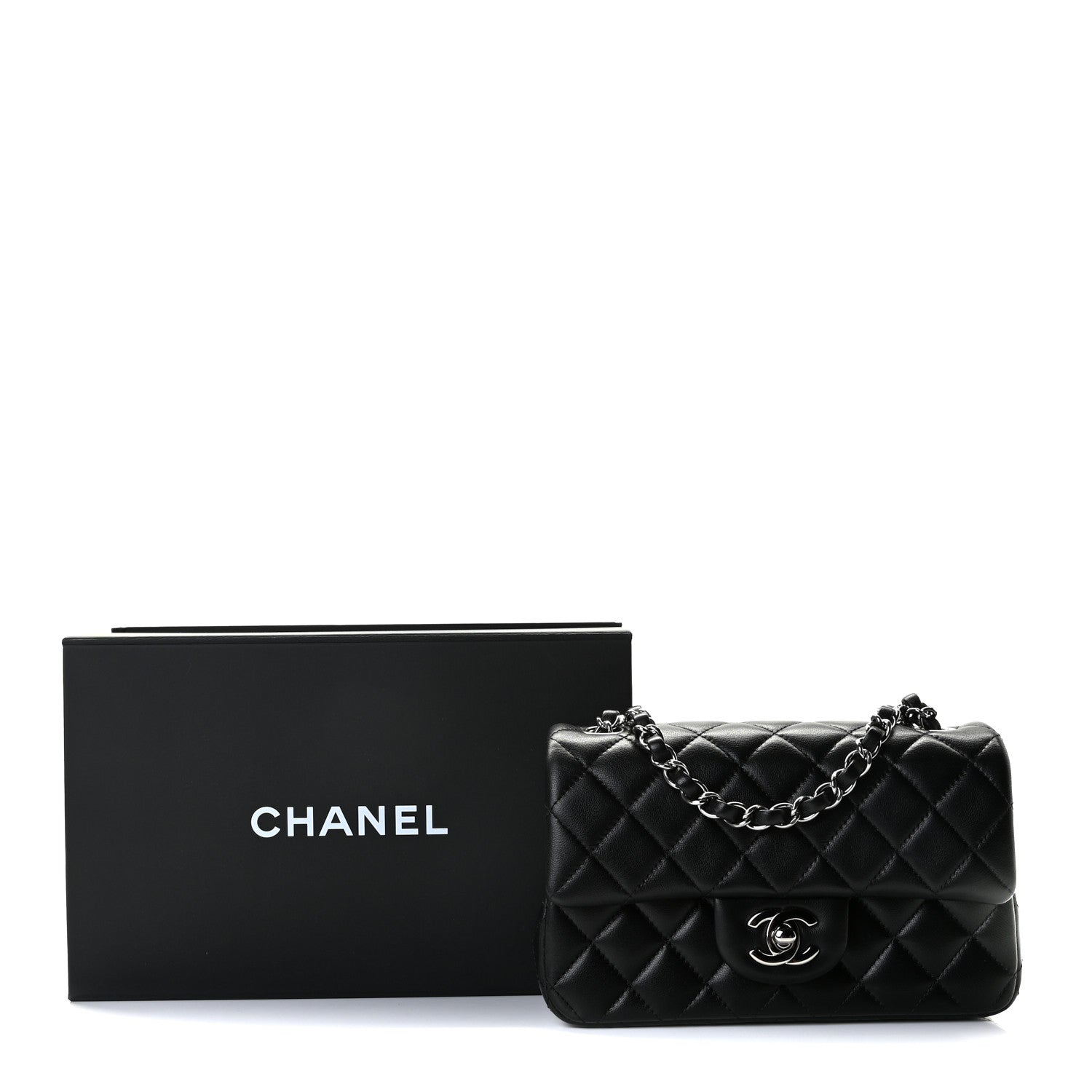 Chanel Lambskin Quilted Mini Rectangular Flap Black 7 of 7