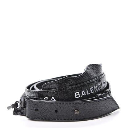 Balenciaga Agneau Classic Hardware Logo Shoulder Strap Black 3 of 6