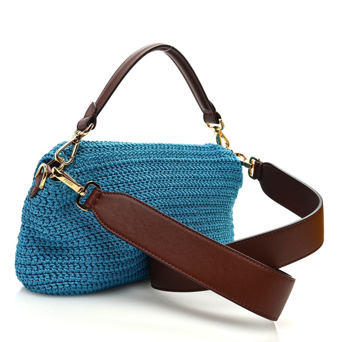 Fabric Crochet Vitello Grace Plexiglass Baguette Cyber Blue Ghianda