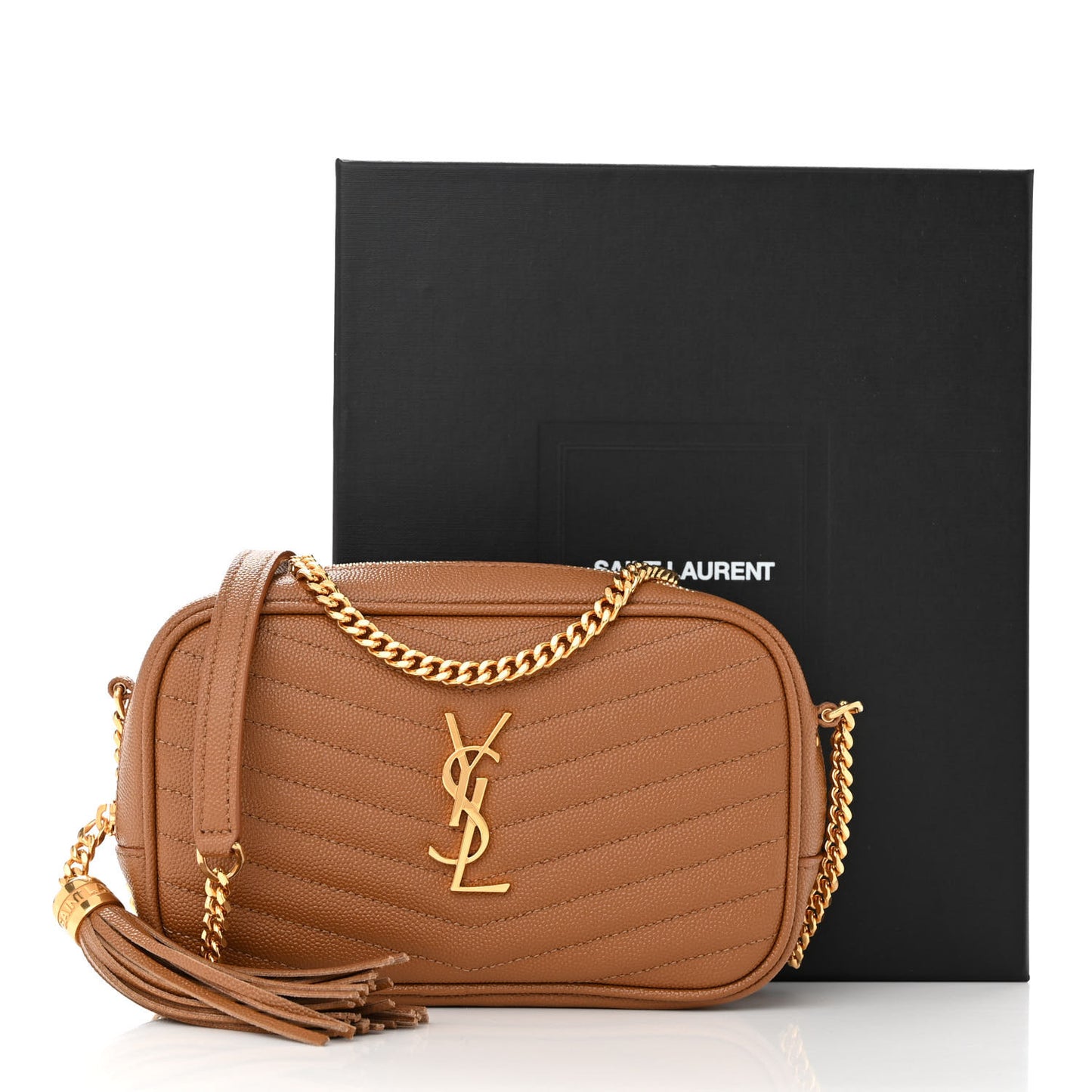 Grain De Poudre Matelasse Monogram Mini Lou Camera Bag Dark Natural