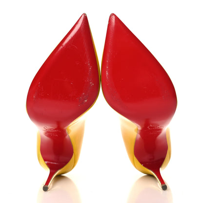 Christian Louboutin Metallic Patent Hot Chick 100 Pumps 39.5 Yellow 6 of 8
