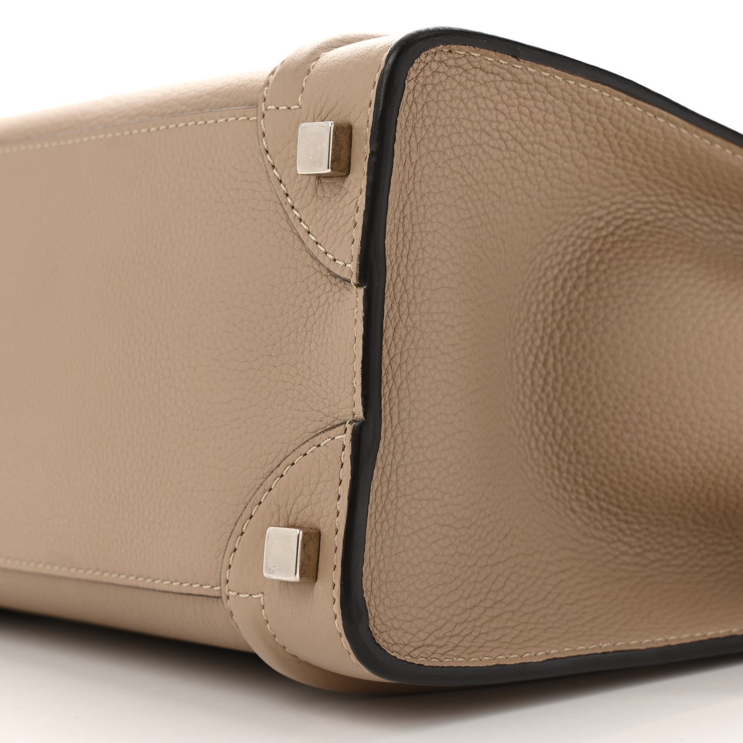 Celine Drummed Calfskin Micro Luggage Dune 9 of 12