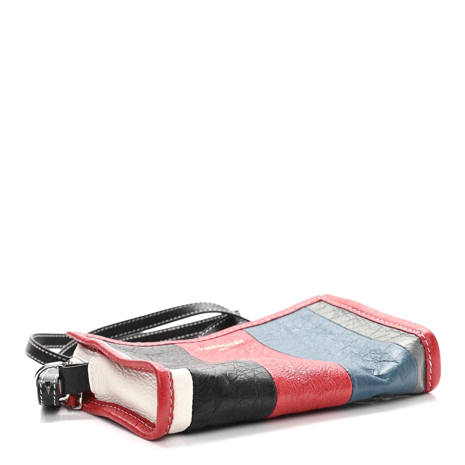 Balenciaga Agneau Arena Multicolore Bazar Strap Clutch Grey White Black Red Blue 4 of 10