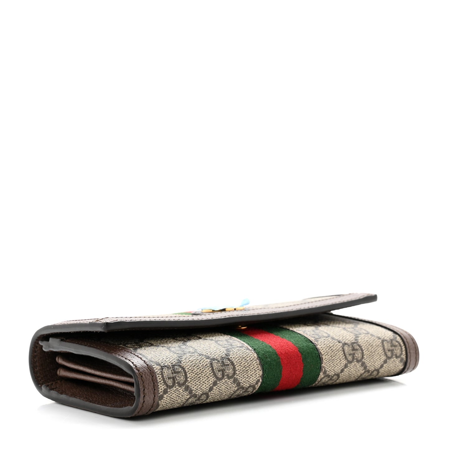 GG Supreme Monogram Web Ophidia Continental Wallet Brown