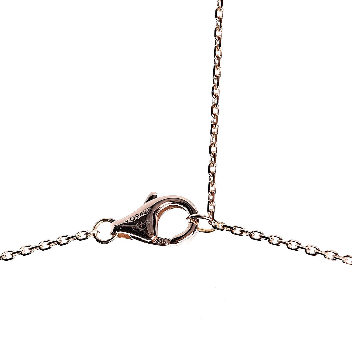 18K Pink Gold Rose Quartz Diamond Caresse D'Orchidees Par Pendant Necklace