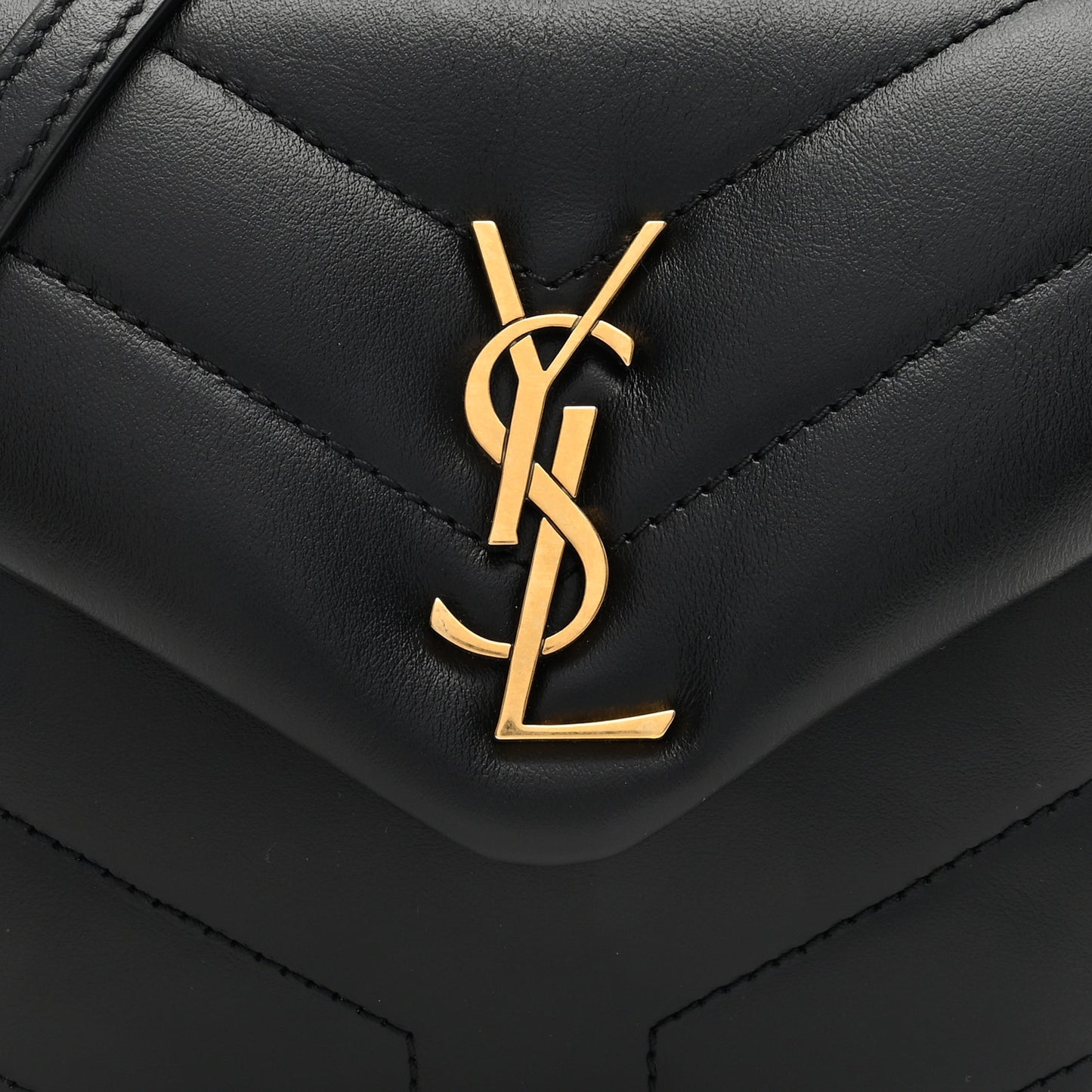 Calfskin Y Quilted Monogram Toy Loulou Crossbody Bag Black