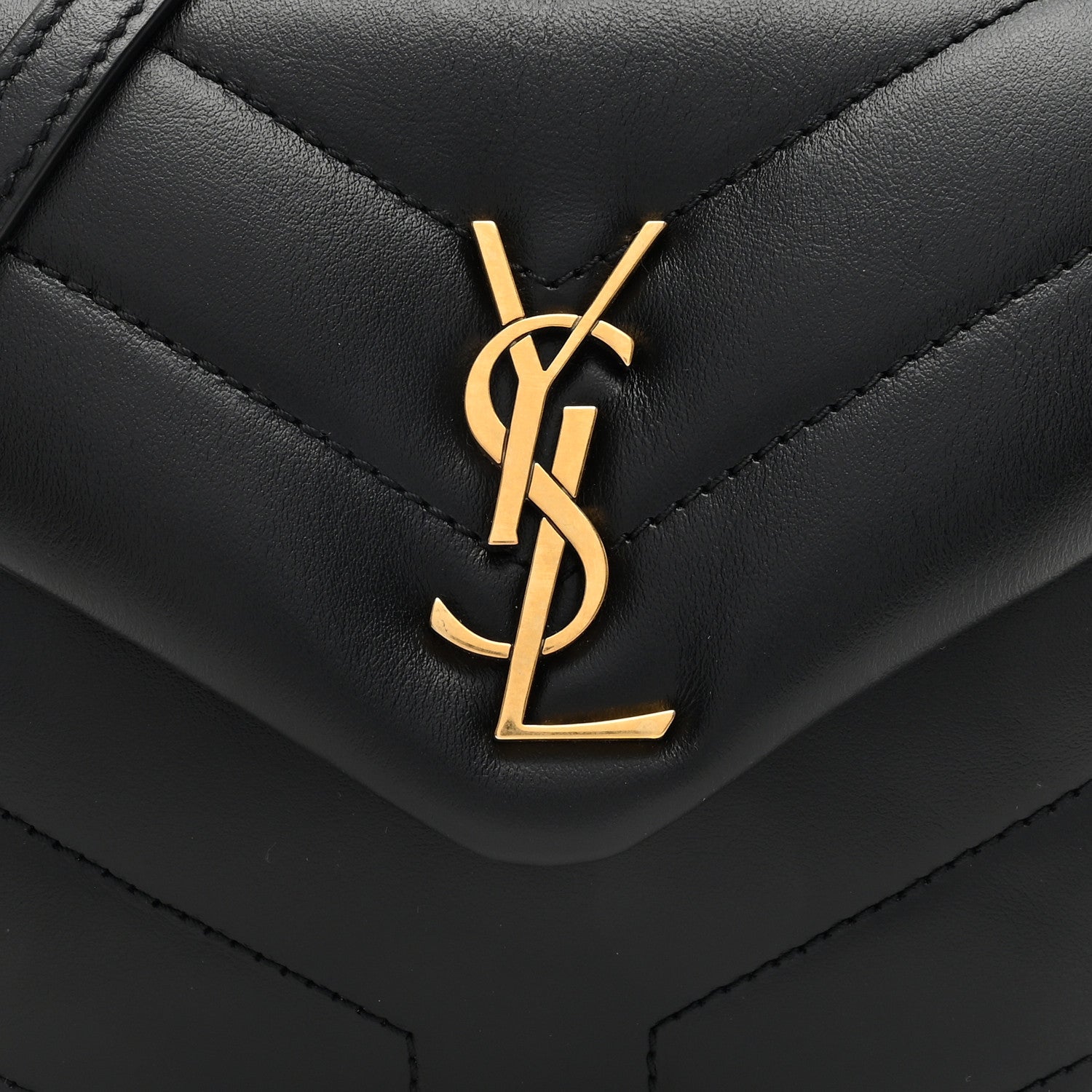 Saint Laurent Calfskin Y Quilted Monogram Toy Loulou Crossbody Bag Black 7 of 10