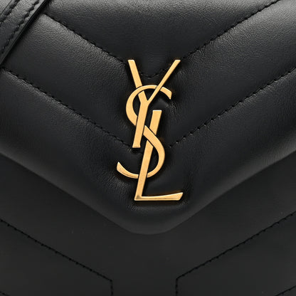 Saint Laurent Calfskin Y Quilted Monogram Toy Loulou Crossbody Bag Black 7 of 10
