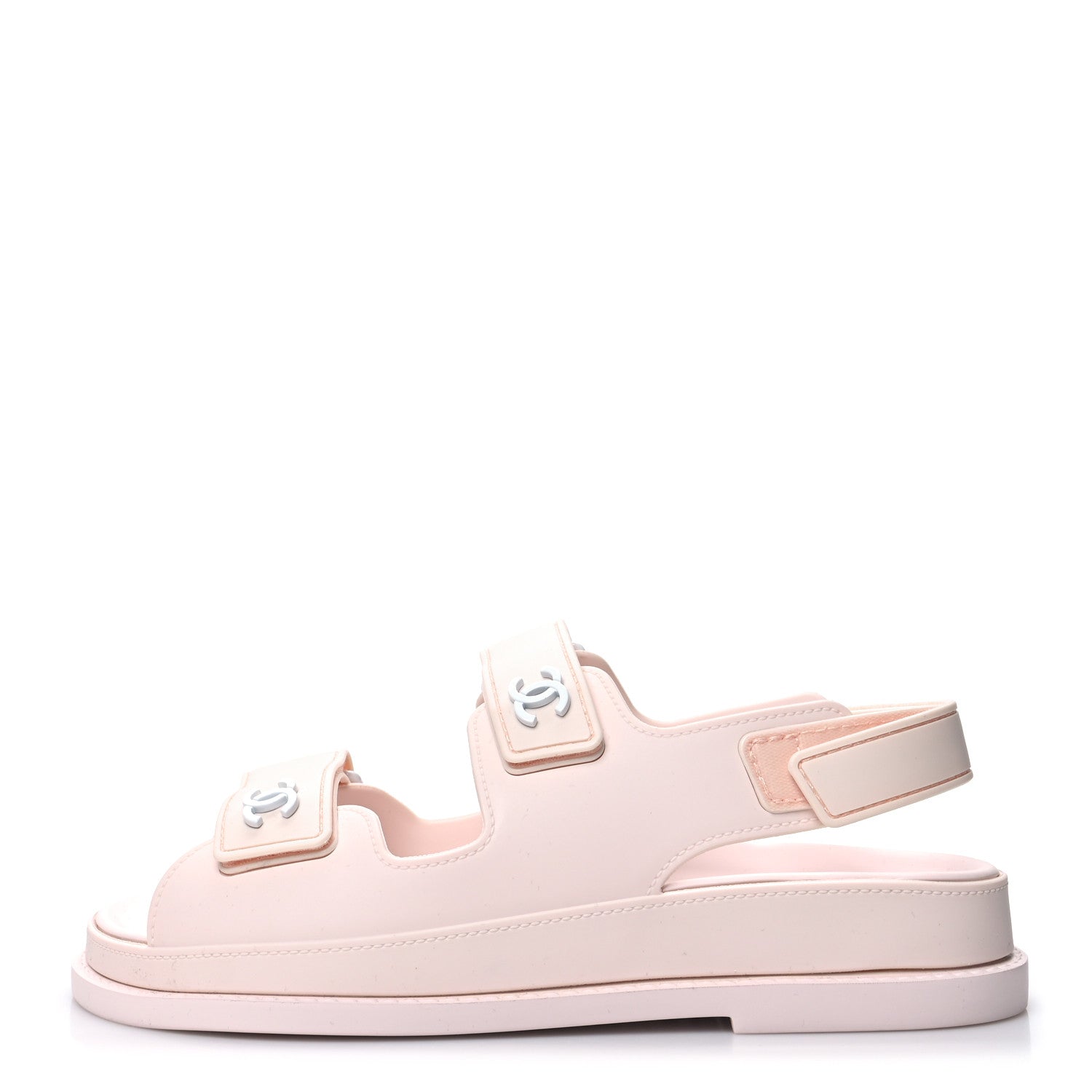Chanel Rubber CC Dad Sandals 35 Pale Pink 1 of 9