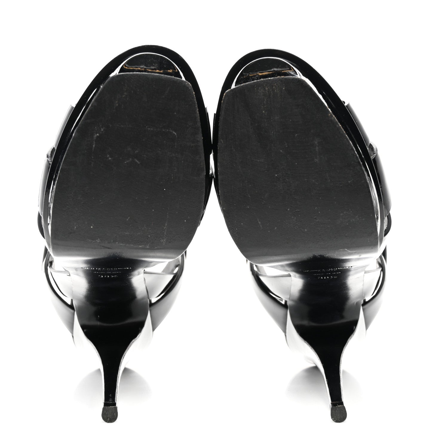 Saint Laurent Patent Tribute 105 Platform Sandals 38.5 Black 5 of 10