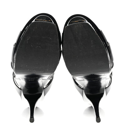 Saint Laurent Patent Tribute 105 Platform Sandals 38.5 Black 5 of 10