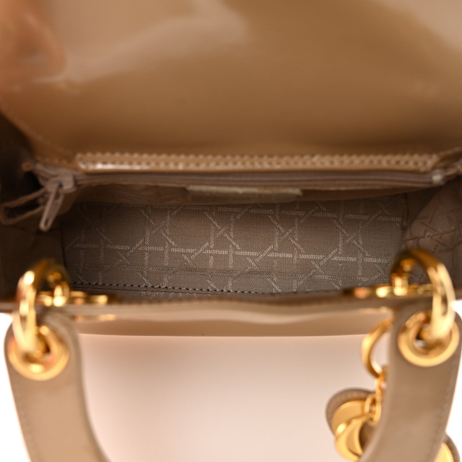 Christian Dior Patent Mini Lady Dior Beige 5 of 13