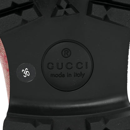 Gucci GG Supreme Monogram Cordovan Lux Womens Harald Horsebit 25mm Platform Loafers 36 Beige Hibiscus Red 7 of 11
