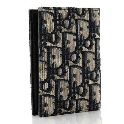 Christian Dior Oblique Bi-Fold Card Holder Blue 3 of 9