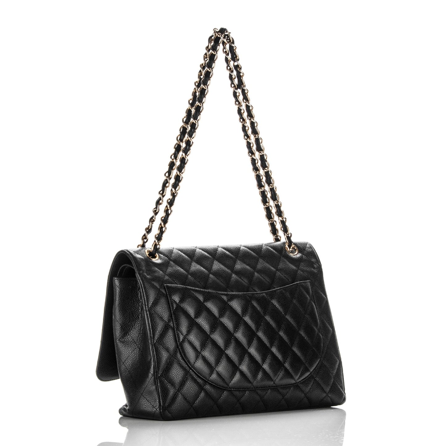 Caviar Quilted Maxi Double Flap Black
