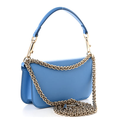 Valentino Garavani Calfskin Enamel Vlogo Small Loco Shoulder Bag Denim 3 of 11