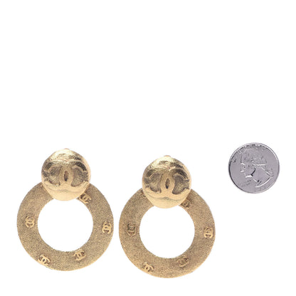 Chanel CC Hoop Clip On Earrings Gold 2 of 4