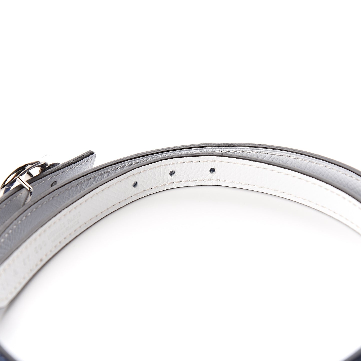 Swift Epsom 13mm Mini Laquee Reversible Belt 85 Bleu Brighton White