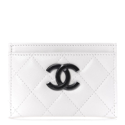 Chanel Caviar Quilted My Everything Card Holder White Black 1 of 9