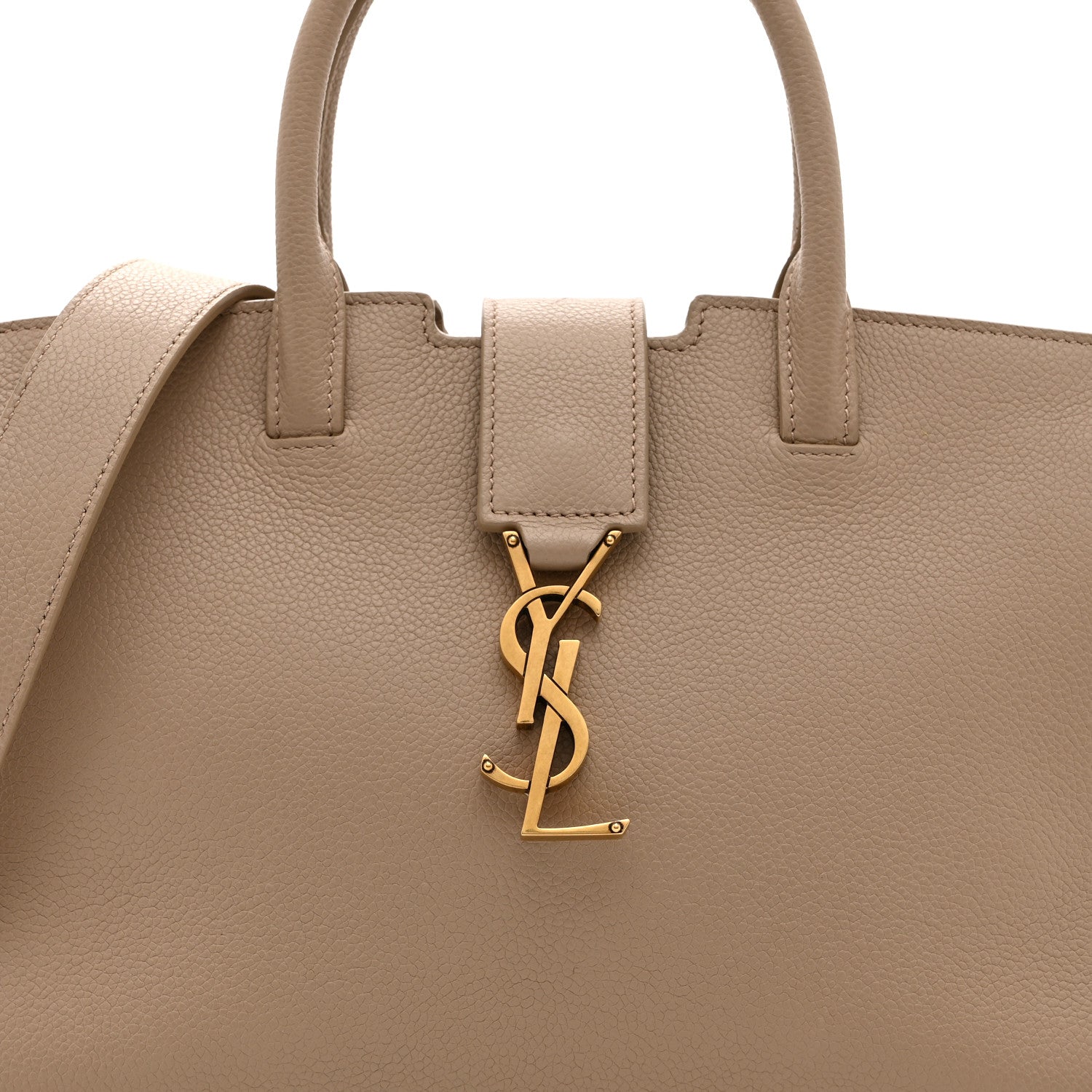 Saint Laurent Calfskin Baby Monogram Downtown Cabas Beige 8 of 10