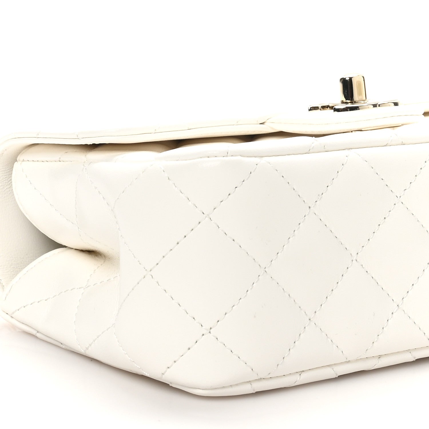 Chanel Lambskin Quilted Mini Crystal Top Handle Rectangular Flap White 9 of 11